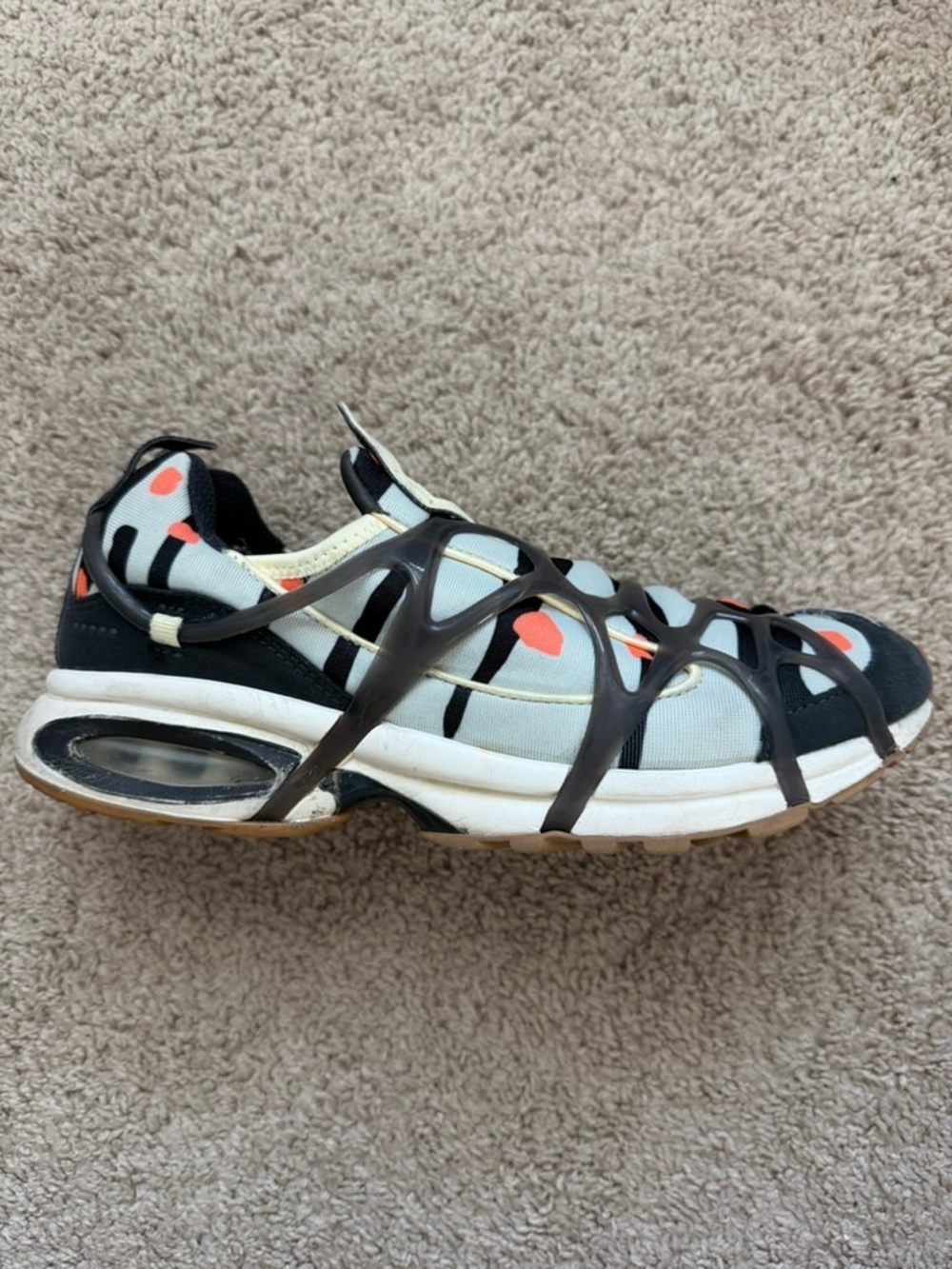 Nike Air Kukini Mens Size 9 Black Grey Orange Caged Slip On Shoes DX8004-001